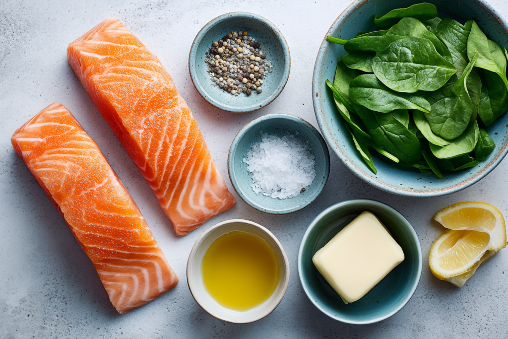 Crispy Salmon with Lemon Greens ingredients