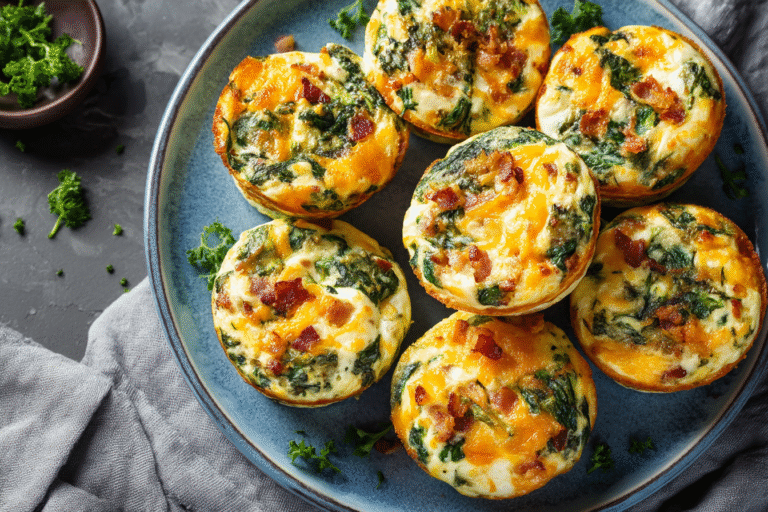 Cheesy Spinach Egg Muffins