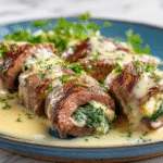 Creamy Garlic Steak Roll-Ups