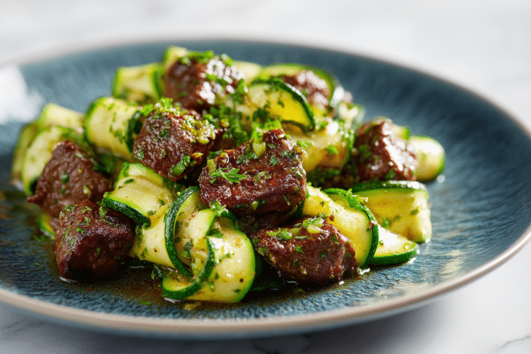 Garlic Butter Steak Bites with Zucchini