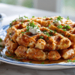 Parmesan Crusted Chicken “Waffles”
