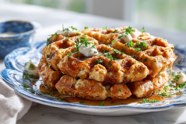 Parmesan Crusted Chicken “Waffles”