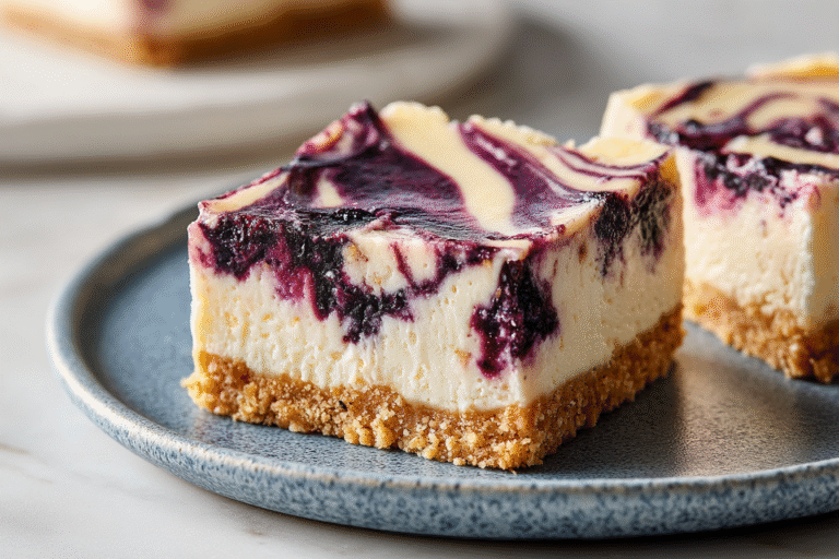 No Bake Blueberry Cheesecake Bars recipe