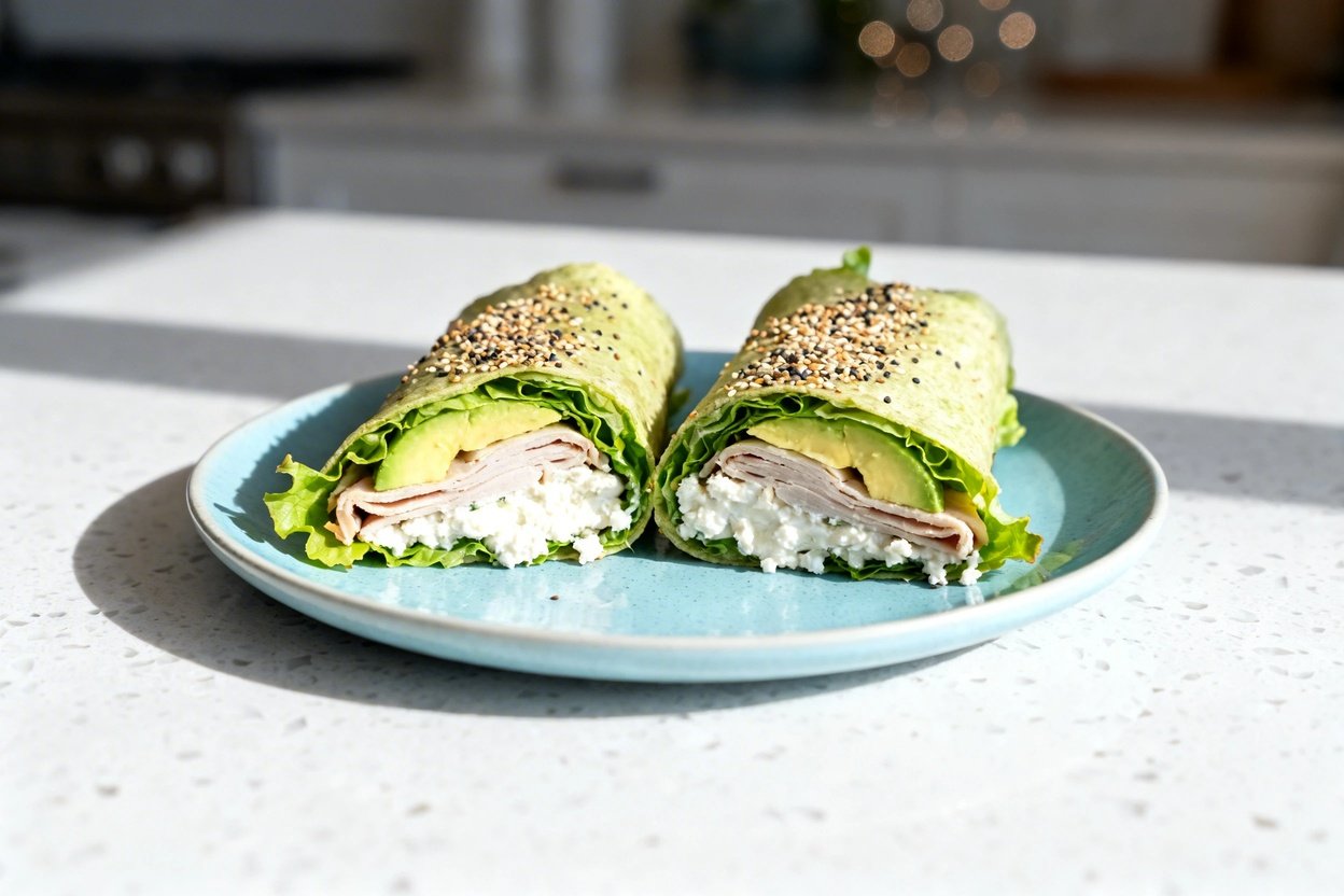 –40 degree camera view of the same finished dish from the same cooking session: the identical two le